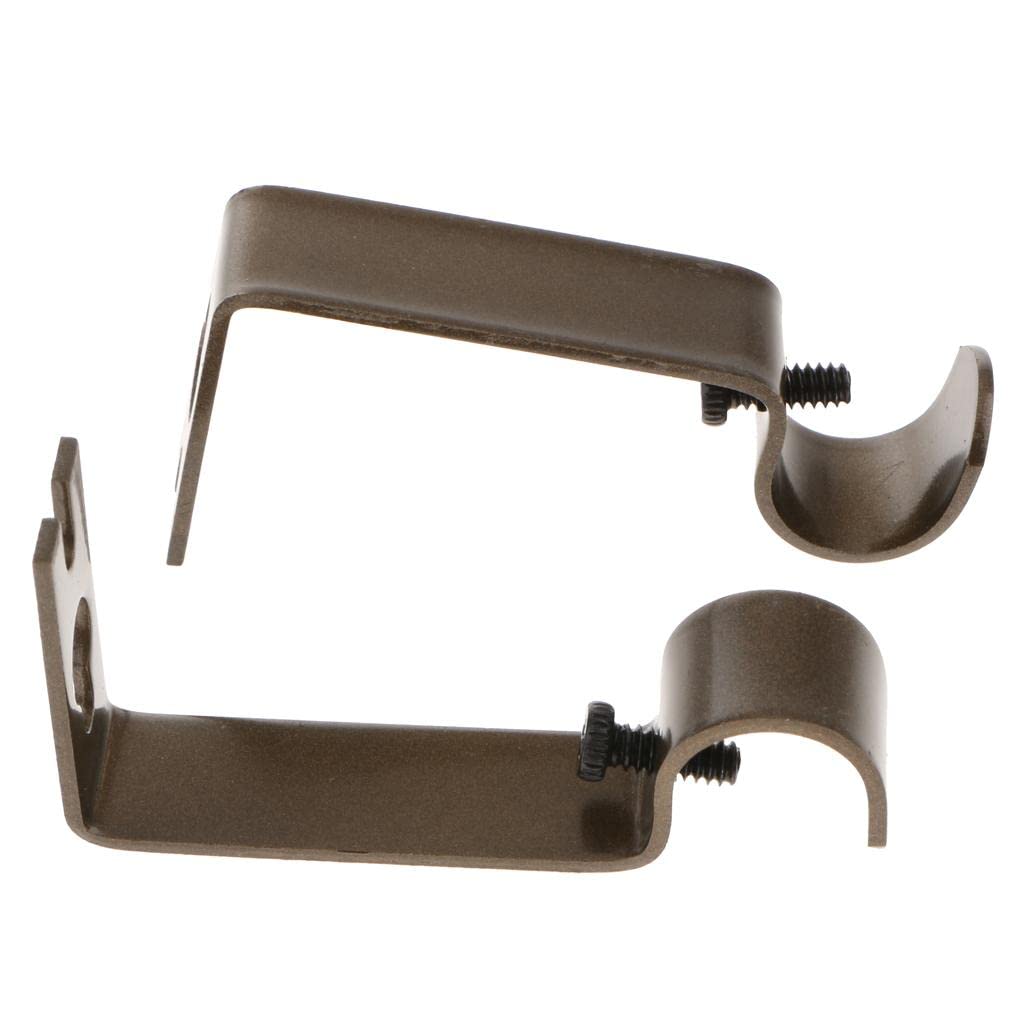 CLUB BOLLYWOOD®Set of 2Pcs Adjustable Metal Curtain Pole Rod Wall Bracket Hook Holder Brown|Home & Garden | Window Treatments & Hardware |Home & Garden|2 Pieces Curatin Rod Brackets-picture-41