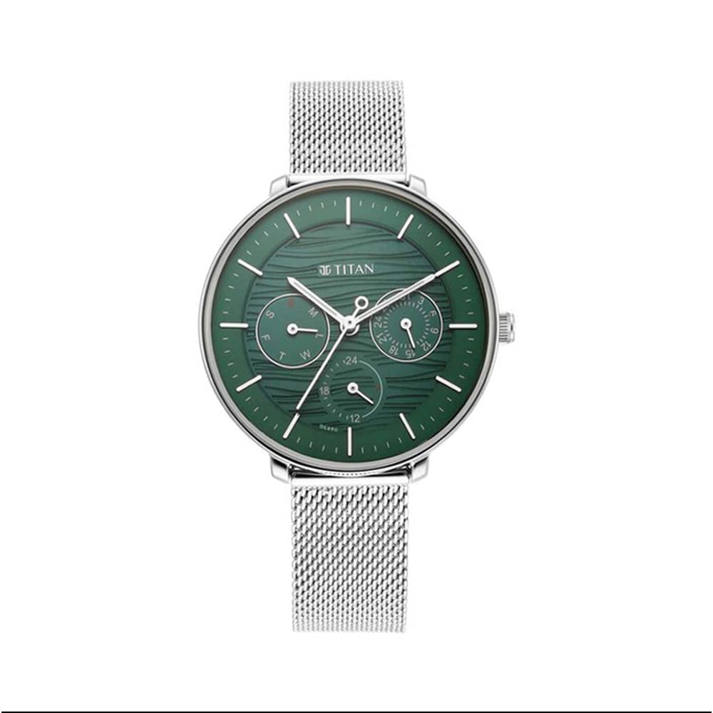 Titan Womens 35 mm Ladies Neo VI Phase I Green Dial Stainless Steel Analogue Watch (B0C594QBM1) Amazon Price History, Amazon Price Tracker
