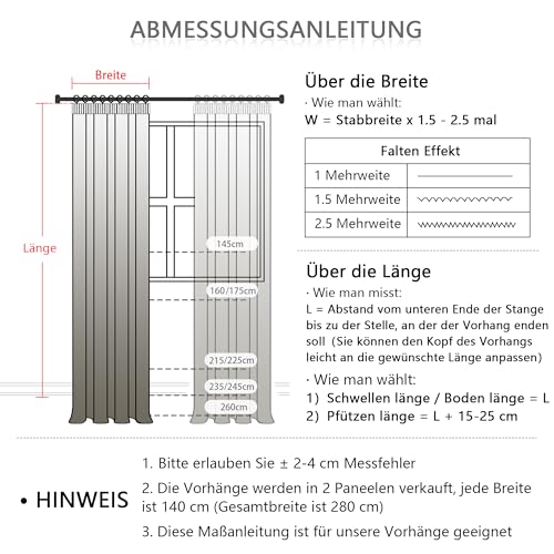 MYSKY HOME Gardinen mit Kräuselband Vorhang Voile Vorhänge Kinderzimmer Modern Gardine Sticken Halbtransparent Raumteiler Schiebevorhang Wohnzimmer 2er Set, Weiss, H 245 x B 140 cm