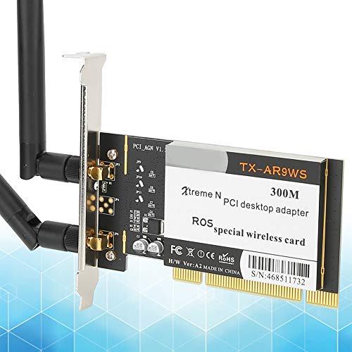 Tarjeta de red ASHATA, adaptador PCI 300Mbps 802.11bg/n para escritorio, 2.4GHz con 2 antenas, compatible con XPWIN7/WIN8/WIN10 miniatura 6