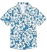 APTRO Boy's Hawaiian Shirt Tropical Beach Casual Summer Shirt with Pocket Short Sleeve 4-15 Years