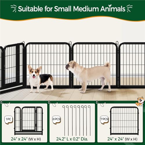 Image of Yaheetech 24in x 16ft Rustproof Foldable Metal Decorative Garden Fence | Durable Metal Frame, Tool-Free Quick Setup,Custom Multi-Shape,Fold Flat Storage, Multi-Scene For Garden Patio RV Camping