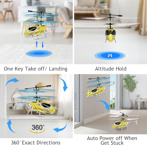 Aolso Helicóptero Teledirigido para Interior, Helicóptero Radiocontrol, Juguete para Niños y Principiantes (Oro) - imagen 6