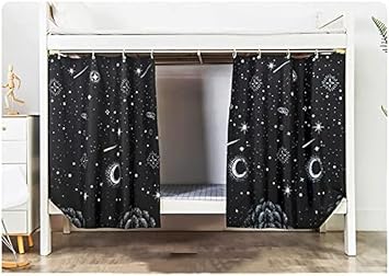 2 Panels Dormitory Bed Curtain Single Bed Shading Decor Privacy Protection Cover Canopy, loft Under Bunk Bed Curtains