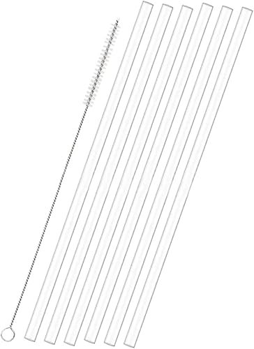 ccHuDE 6 popotes de repuesto de plástico, pajitas largas transparentes, popotes duros para bebidas con cepillo de limpieza para botellas de agua y disponible en Yaxa Venezuela