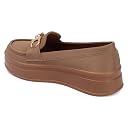 Vendoz Women’s Platform Loafers || Stylish Slip-On Casual Shoes with Metal Buckle | Comfortable Everyday Mocassins Ballet I for Casual Office Formal Party Occasion Beige gallery image