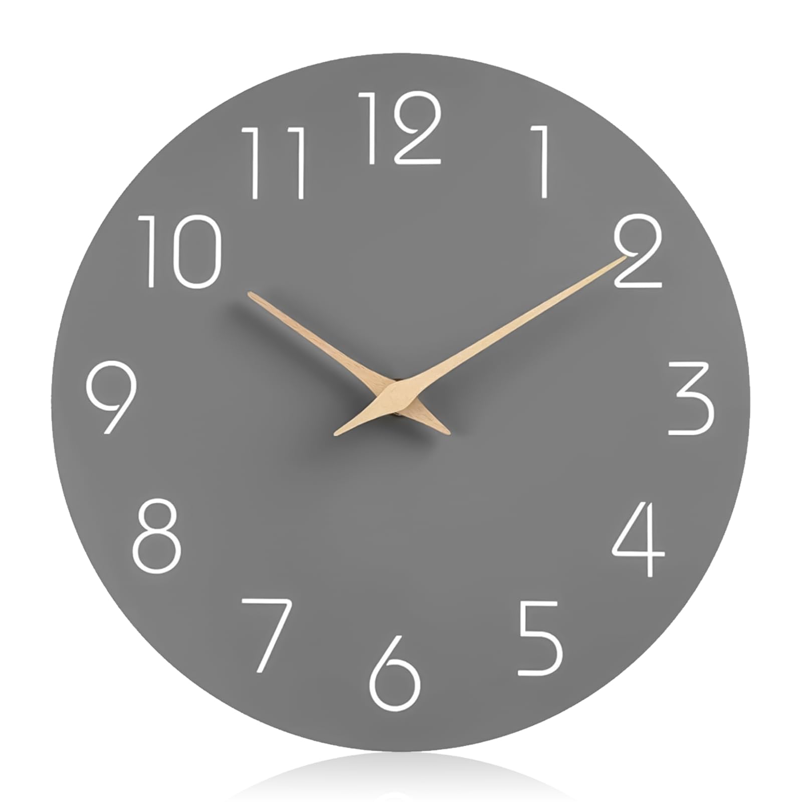 30 cm Wall Clock without Ticking Noises: Wall Clocks Round Wall Clock Large Wall Clock Modern Battery Operated Wall Clock Easy to Read Wall Clock Digital for Decoration Living Room Kitchen Bedroom