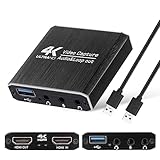 【Breite Kompatibilität mit mehreren Systemen】 Die Capture-Karte für Streaming ist für Windows 7/8/10, Mac OS X 10.9 oder höher, Linux und viele andere Systeme geeignet. Kompatibel mit den meisten Gameplay-Konsolen, Kameras, Webcams, Camcorder und DSLR, Echtzeit-Streaming auf Twitch/Youtube/OBS/Potplayer/VLC einfacher mit Ihrem Gameplay.