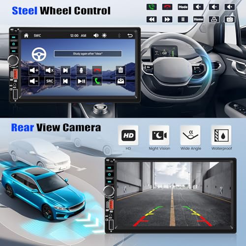 Radio para auto doble din 7" IPS con Bluetooth y pantalla táctil miniatura 7