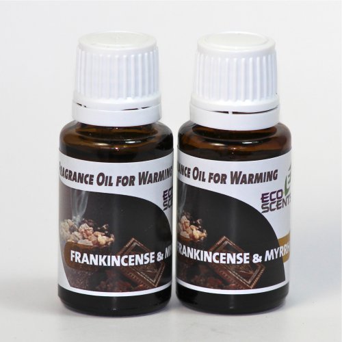 2-Pack. Frankincense & Myrrh Fragrance Oil for Warming from EcoScents (15 mL each). Highly concentrated for intense fragrance, ready to use - no wax or water carrier needed. 2-Pack. Frankincense & Myrrh Fragrance Oil for Warming from EcoScents (15 mL each). Highly concentrated for intense fragrance, ready to use - no wax or water carrier needed.