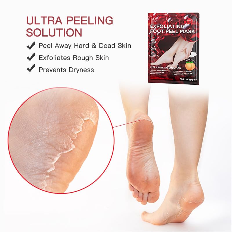 Exfoliating Foot Peel Mask for Soft Baby Feet 2 Pair Foot Mask Socks Repairs Rough Heels, Removes Dry, Dead Skin - Image 2