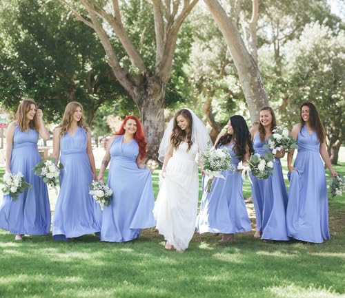Image of Multi-Way Wrap Infinity Maxi Dress for Bridesmaids & Wedding Guest | 31 Colors for All Wedding Themes, One Size & Plus, 1 Dress for Any Events, Evening, Prom, Gala, Non-See-Through, Wrinkle-Free