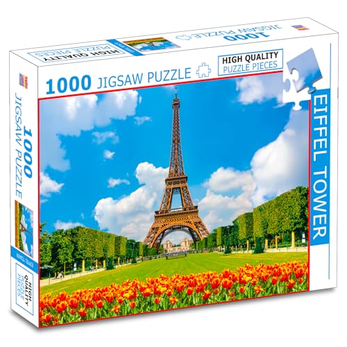 Image of Eiffel Tower Jigsaw Puzzle for Adults and Kids - 1000 Piece Puzzle | Travel & Landmark Brain Game | Challenging Gift for Teens, Families, and Puzzle Lovers