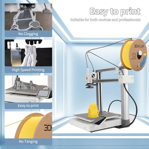 Image of 3DHoJor 3D Printer Filament Basic PLA Filament 1.75mm 300mm /s 1kg Cardboard Spool Dimensional Accuracy + /- 0.03 mm Fit Most 3D FDM Printer-Yellow