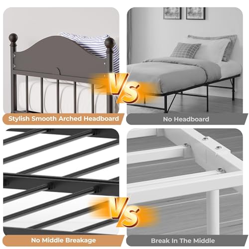 Image of Garvee Twin Daybed with Trundle, Twin Bed Frame with Stylish Headboard, Heavy Duty Steel Slats Platform for Living Room, Bedroom, Black