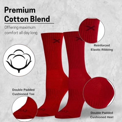Image of Odd Sox - Basix Heather Athletic Crew Socks - Knit Cotton Cushioned Breathable Arch Support - Unisex Sizing