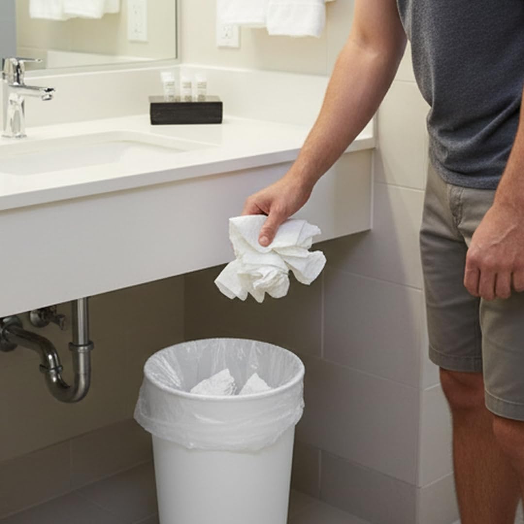 TYPLASTICS Worek na śmieci - sprzedaż hurtowa worków na śmieci o liczbie 1000 worków na śmieci na rolce perforowanej 7-25 litrów uniwersalny do biura łazienek biznesowych domu potrzeb komercyjnych i przemysłowych 61 cm x 61 cm