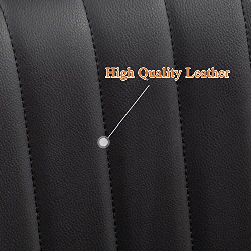 Lunling Mid Century Modern Dining Chairs Set Of 4 Retro Black Faux Leather Chairs With Walnut Bentwood Upholstered Seat Wood Legs Adjustable Foots For Kitchen Dining Room Chairs #TOP4