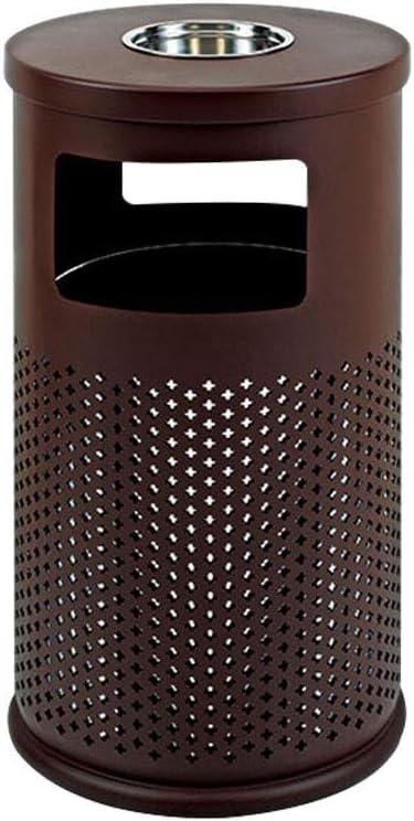 Waste Bins,Outdoor Ashtray Trash Can Wastebasket Outdoor Trash Can, Simple Style/Storage Bucket, Top with Ashtray Community Park Large Trash Can Waste Container