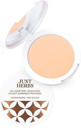 Just Herbs Oil Control Radiance Booster Age Defying Compact Powder for face Makeup 9g