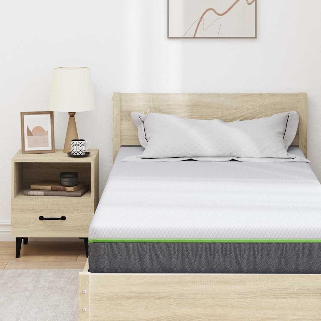 Materac ze sprężynami kieszeniowymi, biały, szary, 90 x 200 cm, żakardowy materiał 7-strefowy, oddychający, ergonomiczny, dwustronny, idealny do łóżka kontynentalnego, stelaża z łóżka