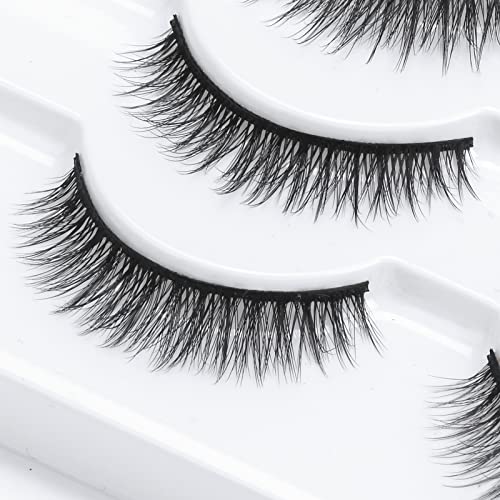 Sonafeel Short Eyelashes Natural Look Cross Wispy Daily Lashes Pack 3D Mink Lashes Fluffy Pestañas Natural False Lashes 12Mm Reusable Handmade Fake Eyelashes #TOP4