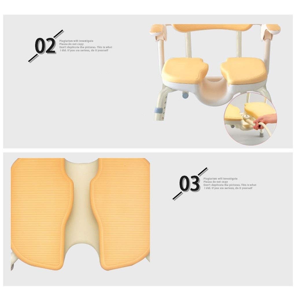 Sgabello da Doccia, Sedile da Doccia per Anziani, Altezza Regolabile, Sedia da Bagno, Sedile da Doccia A Forma di U con Braccioli
