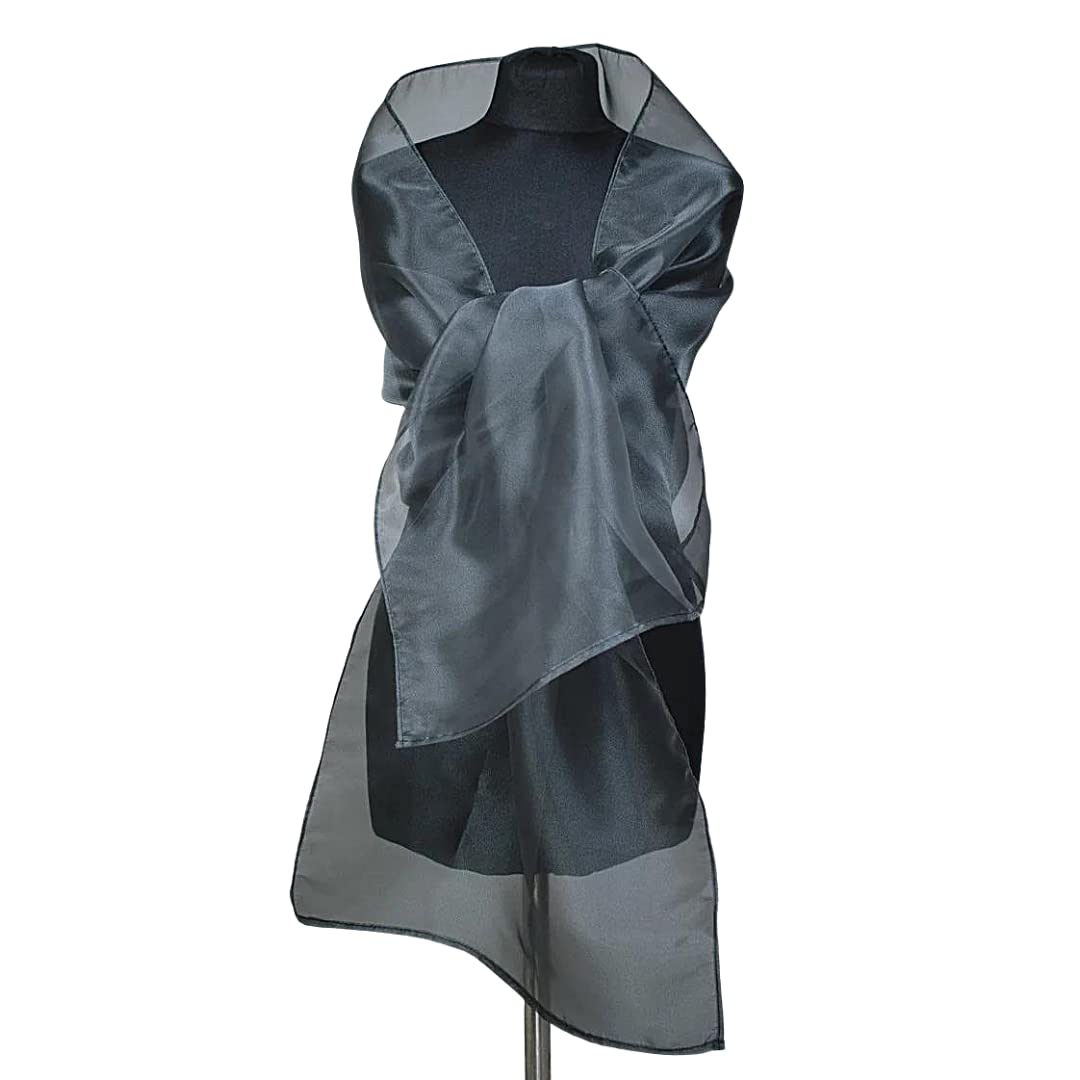 Organza silver grey stole wrap shawl evening dress accessory