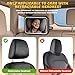 Baby Car Mirror with Light, 7 RGB Light Rear Facing Baby Car Seat Mirror with Remote Control Rechargeable 360° Rotation Hook Clip Design Wide View Shatterproof