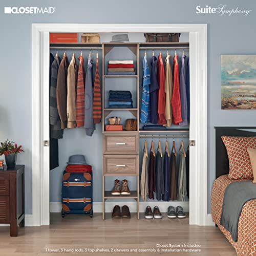 Image of ClosetMaid SuiteSymphony Closet Organizer with Shelves and 2 Drawers, 16-Inch-Natural Gray