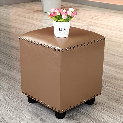 Petit banc table basse en cuir et bois pour petits espaces - 2