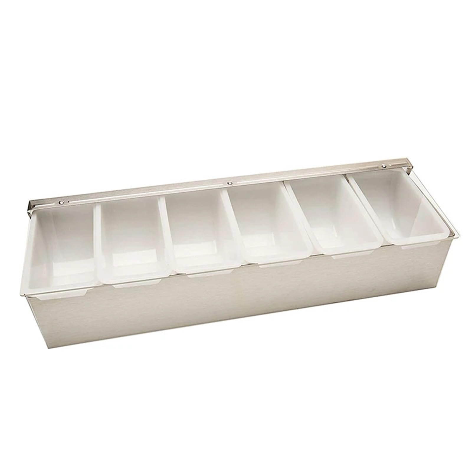 UBOHUZ Seasoning Box Stainless Steel Condiment Dispenser with 6 Compartments for Salt Sugar Spice Pepper(6 Compartments)