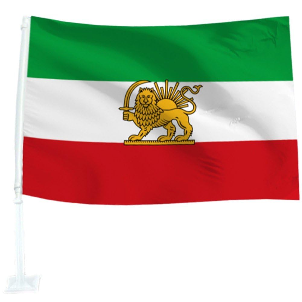 Baokuan As Shown Iran Car Flag 30X45cm Polyester Banner With 45Cm Plastic Flag Pole Iran Car Window Flags