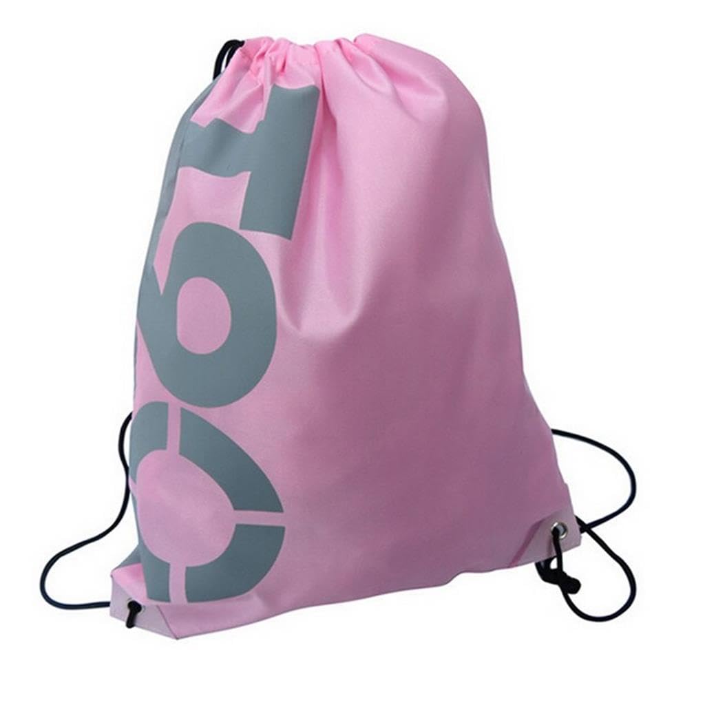 nivaa Swimming Drawstring Beach Bag Sport Waterproof Backpack Duffle Pink+Grey-picture-39
