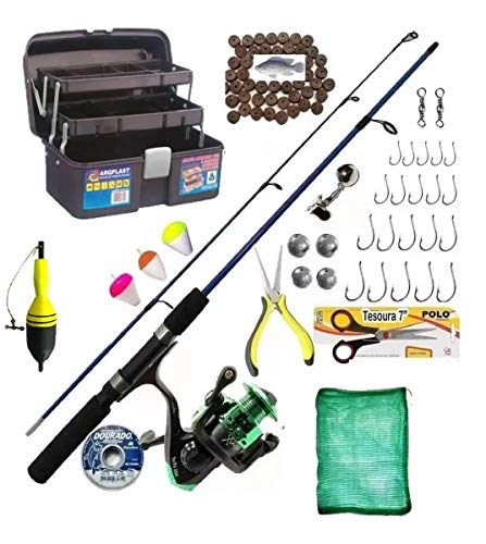 Kit De Pesca Completo Maleta Vara 1,20m 10kg e Acessorios