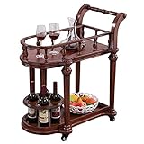 Carro De Servicio - Carro De Almacenamiento De Vinos De Bar - Carro De Té - Carro De Comedor De Madera Con 4 Botelleros - Cocina Casera Multifuncional Almacenamiento De Clubes De Hoteles Estrella