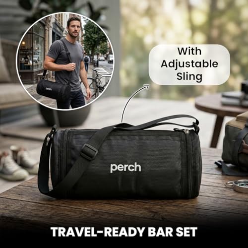 Image of O' Holic by Perch Portable Bar Bag Set | Premium Leatherette Travel Bartender Kit | 13-Piece Cocktail Shaker Set with Jigger, Strainer, Muddler & Bar Tools | Premium Gift for Men| Silver