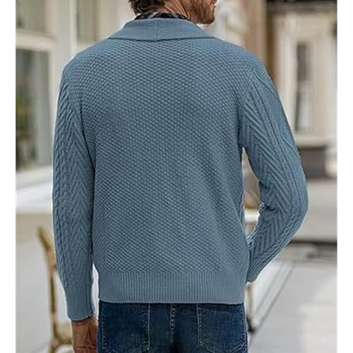Men's Cardigan Stylish Pockets Sweater Button Down Lapel Comfort Sweater Knitted Warm Thick Winter Sweaters3