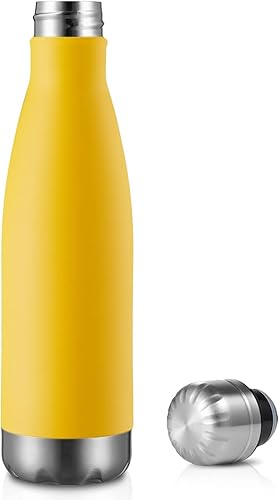 Miniatura 3 de MEWAY Botella de agua deportiva de 17 onzas, paquete de 12 botellas de agua de acero inoxidable con aislamiento al vacío, a prueba de fugas, doble