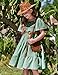 Arshiner Girl Sage Green Easter Summer Dresses Fancy Wedding Tiered Midi Dress with Pockets for 9-10 Years
