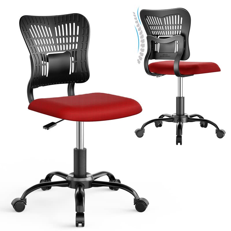 PALONE Armless Office Chair Ergonomic Task Chair Adjustable Height Seat