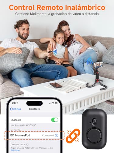 Mini trípode compatible con Android e iPhone con control remoto para fotos de grupo estables 4