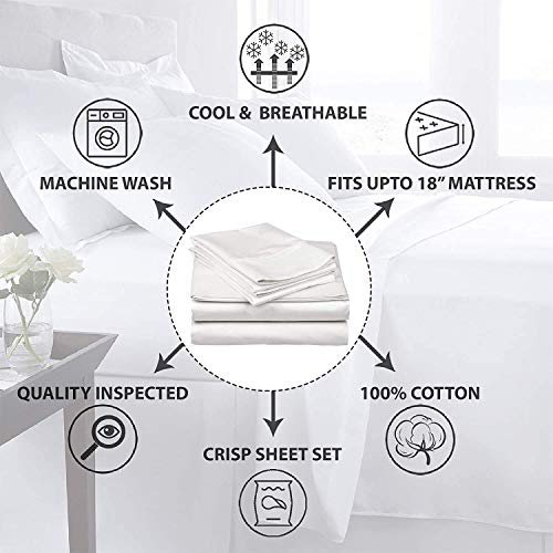 Split King Size Sheet Set - 5 Piece Set - Hotel Luxury Bed Sheets - Extra Soft - Deep Pockets - Easy Fit - Breathable & Cooling -Cotton - Comfy - White Bed Sheets - Split Kings Sheets #TOP5