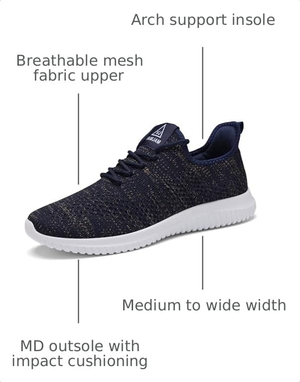 Image of VAMJAM Men's Running Shoes Ultra Lightweight Breathable Walking Shoes Non Slip Athletic Fashion Sneakers Mesh Workout Casual Sports Shoes