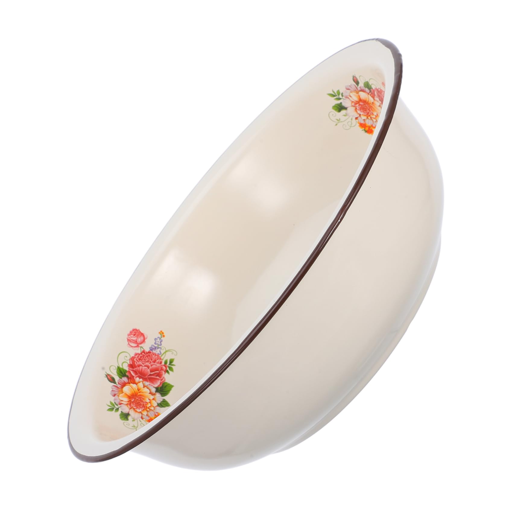 Alipis Vintage Enamel Mixing Bowl: 11.8 Inch Enameled Soup Basin - Large Food Storage Enamelware for Fruit Vegetable Salad Pasta Dinner Kitchen Cooking Serving