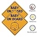 Hyber&Cara Baby an Bord Schild für Auto, magnetisches Baby im Auto Aufkleber, reflektierend in der Nacht, wasserdicht, gelb, 2 Stück