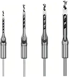 Broca Furo Quadrado para Madeira 4 Peças (1/4", 5/16", 3/8", 1/2") - Conjunto de Broca e Cinzel em Aço Alto Carbono para Carpintaria, MDF e Aglomerado