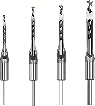 Broca Furo Quadrado para Madeira 4 Peças (1/4", 5/16", 3/8", 1/2") - Conjunto de Broca e Cinzel em Aço Alto Carbono para Carpintaria, MDF e Aglomerado