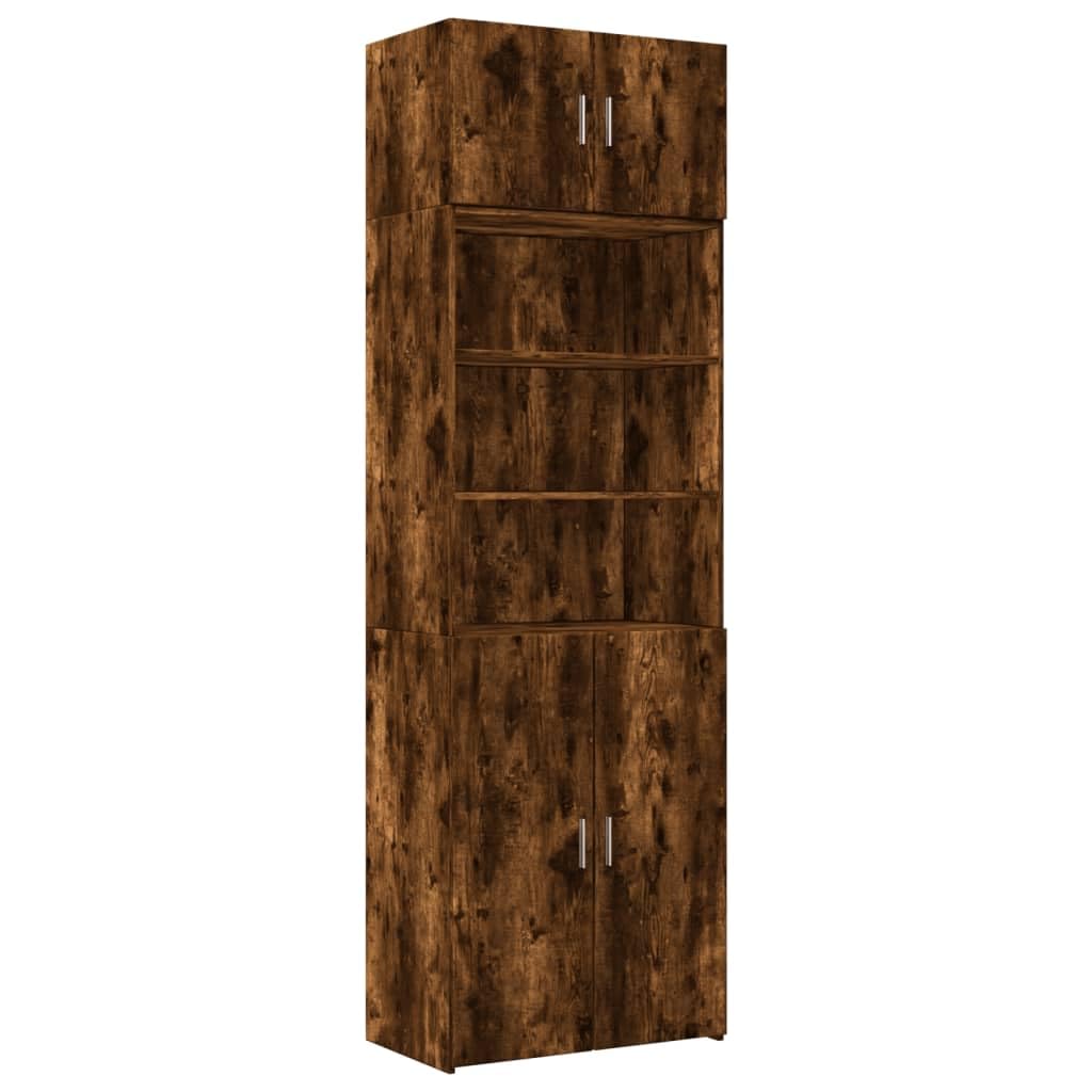 Générique Armoire de Rangement chêne fumé 70x42,5x225cm Bois d'ingénierie Meubles Armoires & Meubles de Rangement Buffets & bahuts (Poids 68.3KG)
