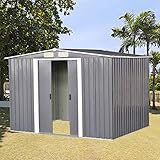 Outdoor Storage Metal Garden Apex Roof Storage Shed 6ft x 4ft/8ft x 4ft/ 8ft x 6ft/10ft x 8ft Green Or Grey Color - Image 6